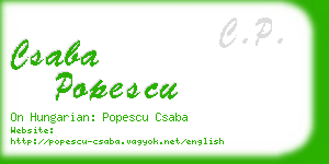 csaba popescu business card